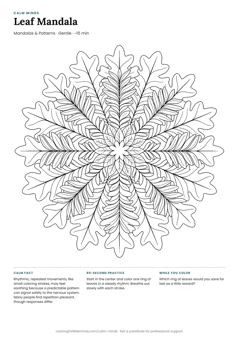 Coloring page: Leaf Mandala