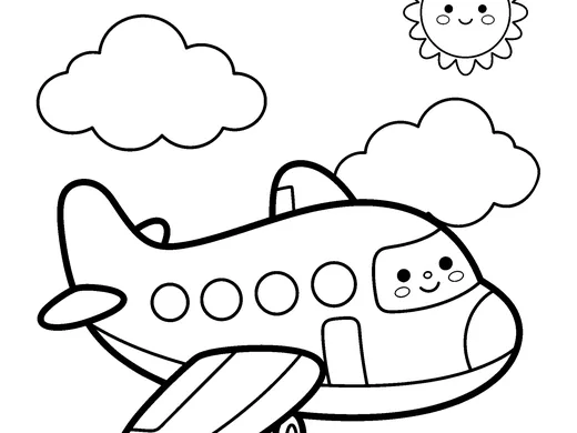 Airplane coloring page — Ages 4–5