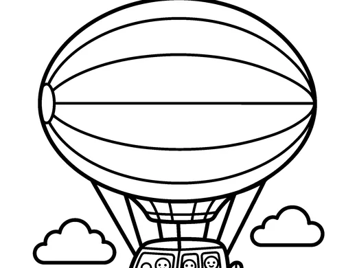 Airship coloring page — Ages 5–6