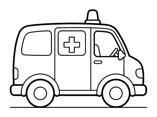 Ambulance coloring page — Ages 3–4
