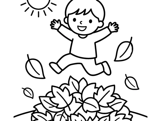 Autumn leaves coloring page — Ages 3–4