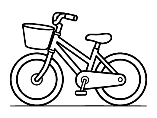Bicycle coloring page — Ages 3–4