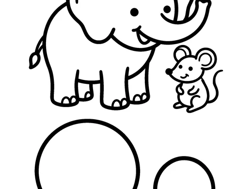 Big and small coloring page — Ages 3–4