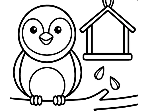Blue tit coloring page — Ages 4–5