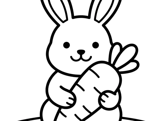 Bunny coloring page — Ages 3–4