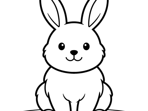 Bunny coloring page — Ages 2–3