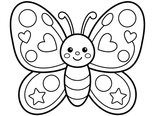 Butterfly coloring page — Ages 3–4