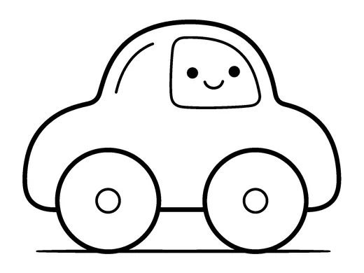 Car coloring page — Ages 2–3