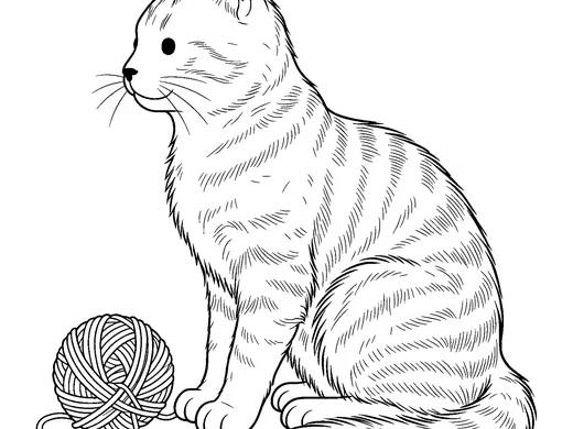 Cat coloring page — Ages 6–8