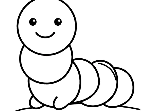 Caterpillar coloring page — Ages 2–3