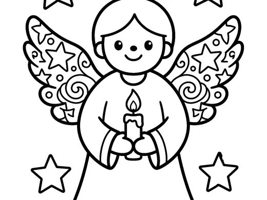 Christmas angel coloring page — Ages 5–6