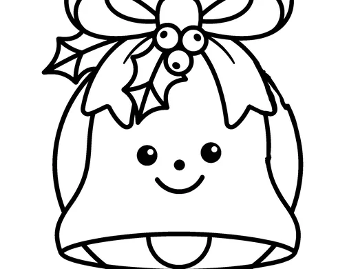 Christmas bell coloring page — Ages 3–4