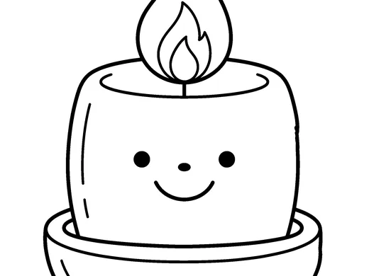 Christmas candle coloring page — Ages 2–3