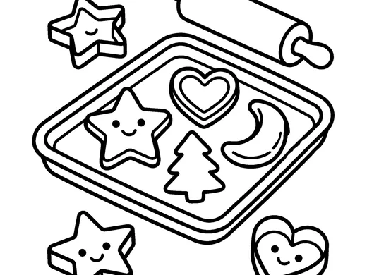 Christmas cookies coloring page — Ages 4–5