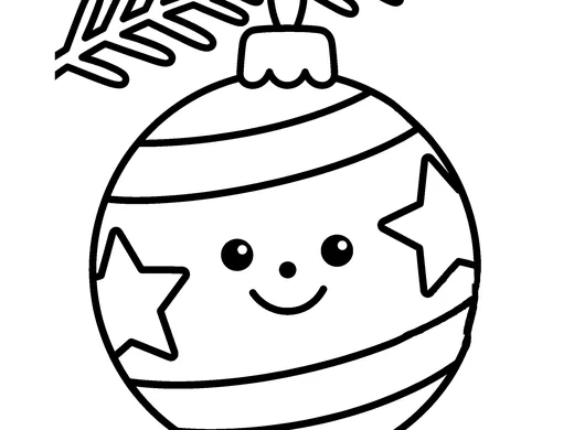 Christmas ornament coloring page — Ages 3–4