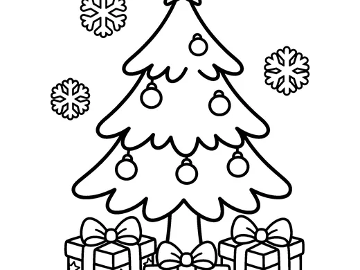 Christmas presents coloring page — Ages 4–5