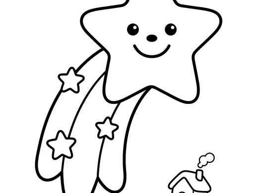 Christmas star coloring page — Ages 3–4