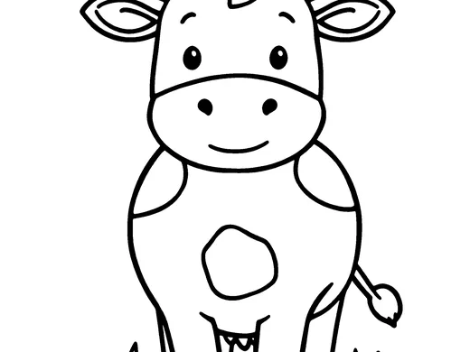 Cow coloring page — Ages 3–4