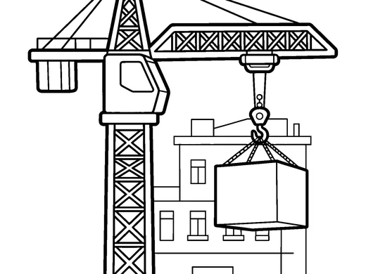 Crane coloring page — Ages 4–5