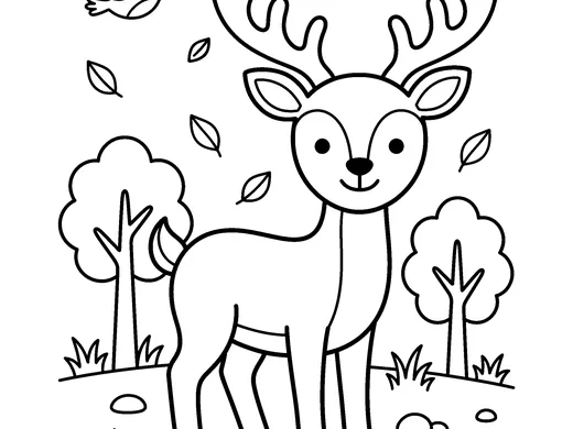 Deer coloring page — Ages 5–6