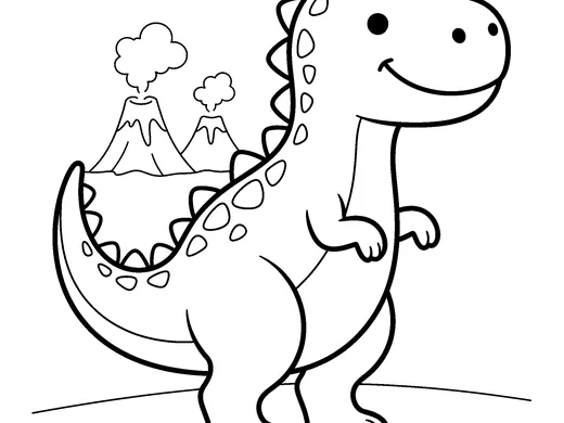 Dinosaur coloring page — Ages 5–6
