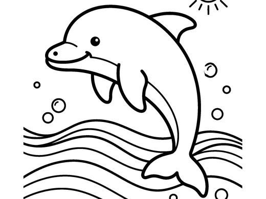 Dolphin coloring page — Ages 4–5