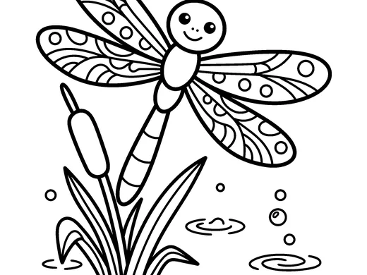 Dragonfly coloring page — Ages 5–6