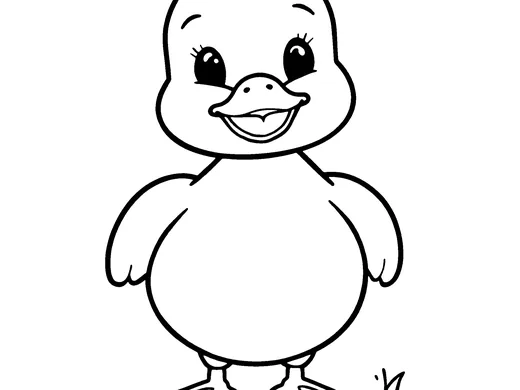 Duckling coloring page — Ages 2–3