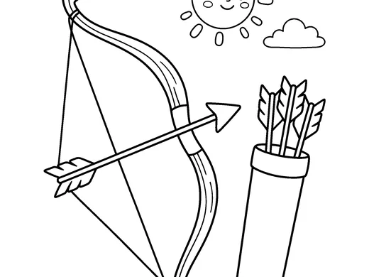 Dussehra bow and arrow coloring page — Ages 4–5