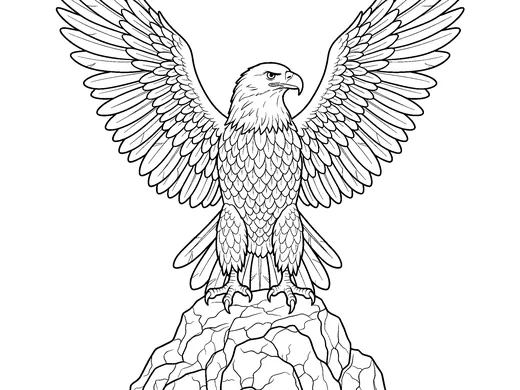 Eagle coloring page — Ages 6–8