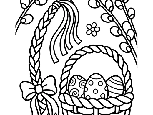 Easter basket coloring page — Ages 4–5