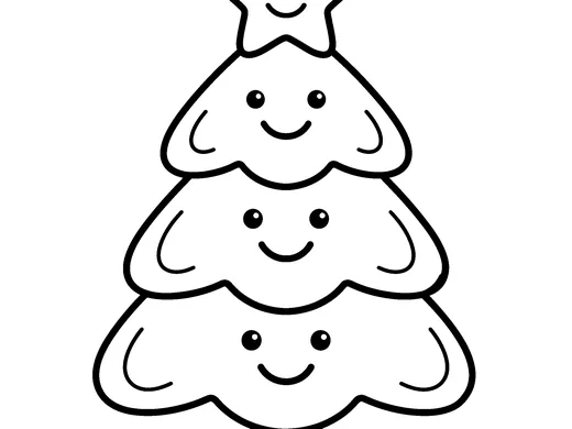 Easy christmas tree coloring page — Ages 2–3