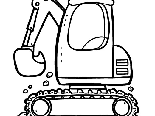 Excavator coloring page — Ages 4–5