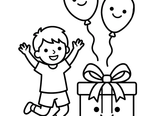 Excited coloring page — Ages 4–5