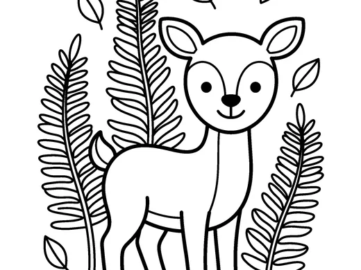 Fawn coloring page — Ages 4–5
