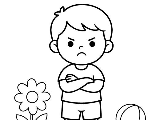 Angry coloring page — Ages 4–5