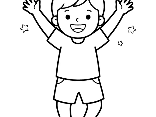 Happy face coloring page — Ages 3–4