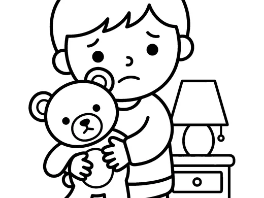 Scared coloring page — Ages 4–5