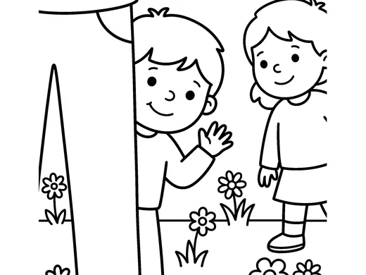 Shy coloring page — Ages 5–6