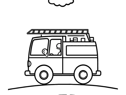 Fire truck coloring page — Ages 4–5