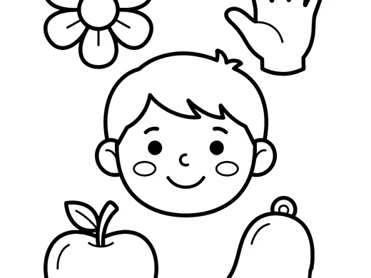 Five senses coloring page — Ages 5–6