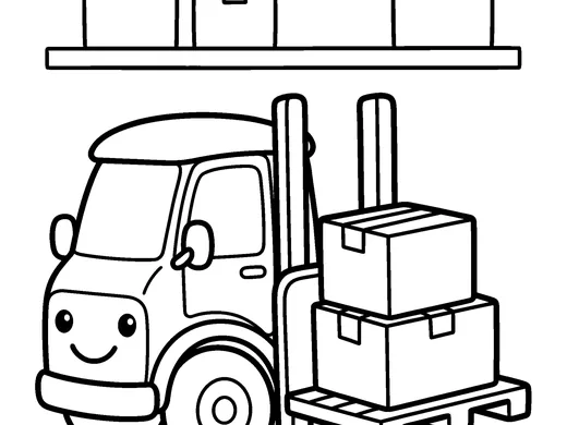 Forklift coloring page — Ages 4–5
