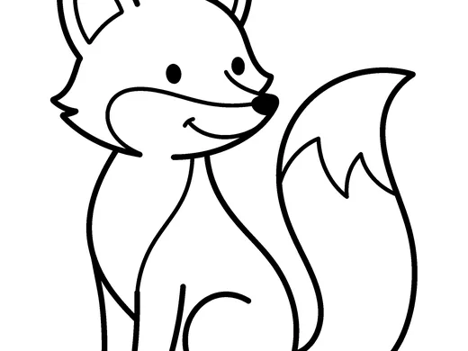 Fox coloring page — Ages 3–4
