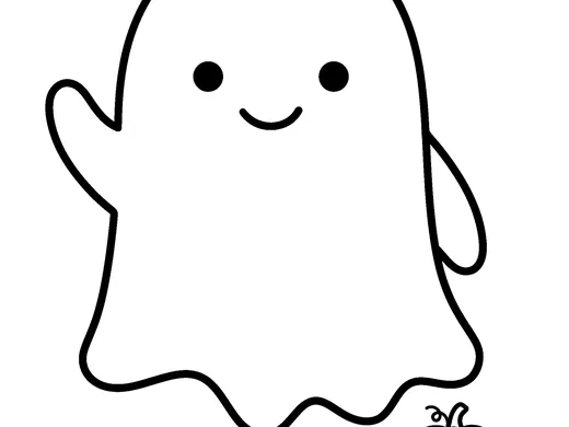 Ghost coloring page — Ages 3–4