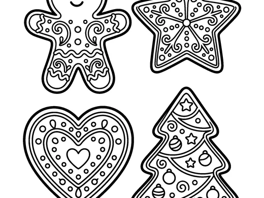 Gingerbread coloring page — Ages 5–6