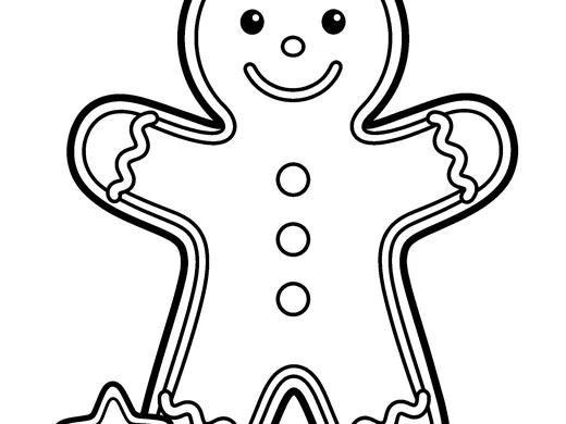 Gingerbread man coloring page — Ages 3–4