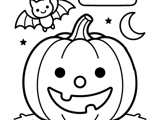 Halloween pumpkin coloring page — Ages 4–5