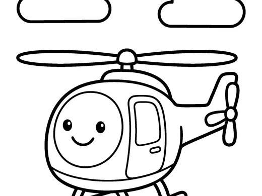 Helicopter coloring page — Ages 4–5