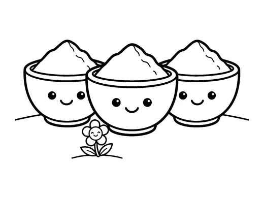 Holi colours coloring page — Ages 3–4