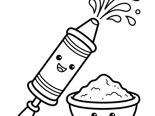 Holi pichkari coloring page — Ages 3–4
